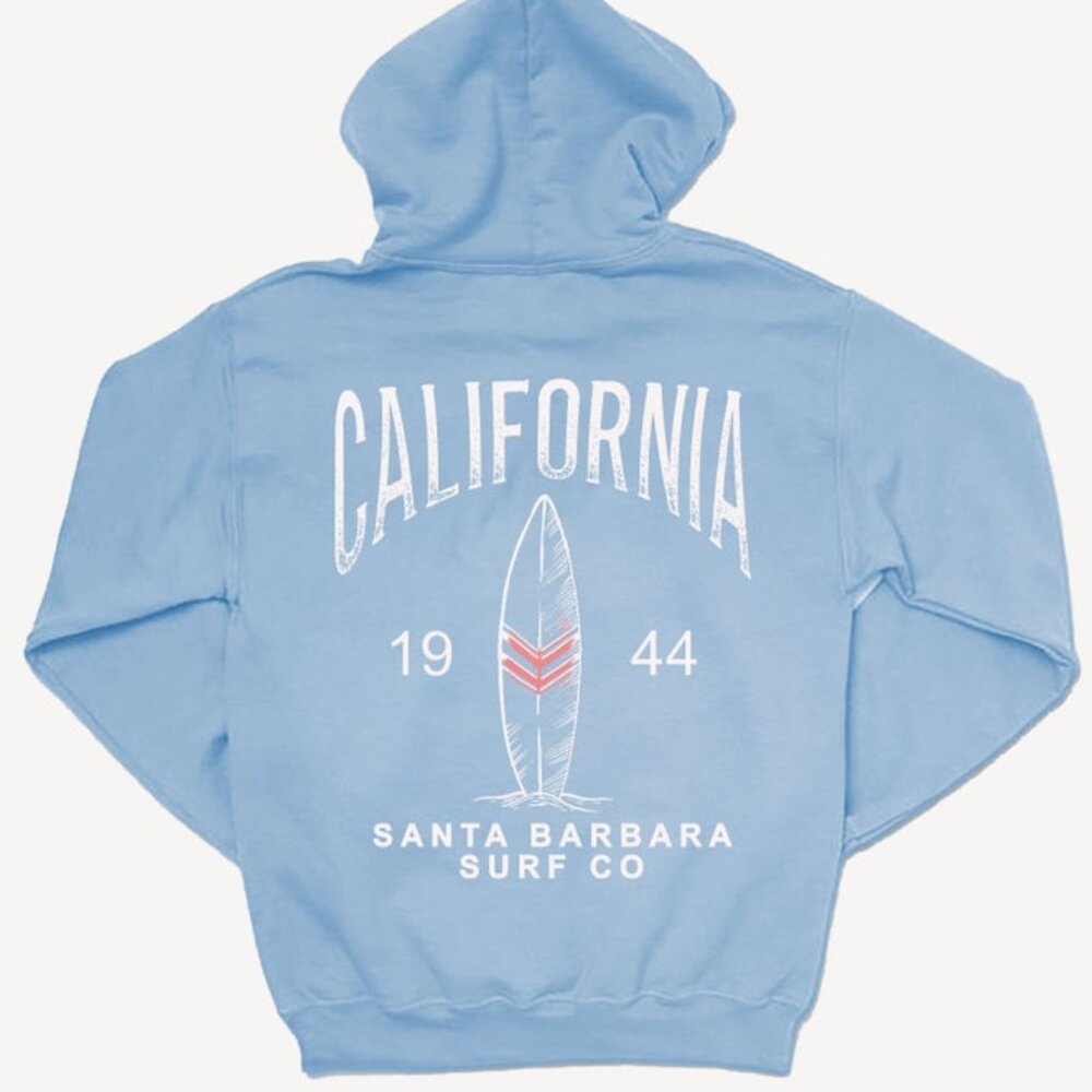 California Surf Oversized Trendy Hoodie, Beach Bum Hoodie, Back Side